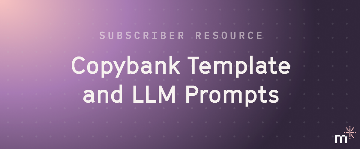 Copybank Template and LLM Prompt