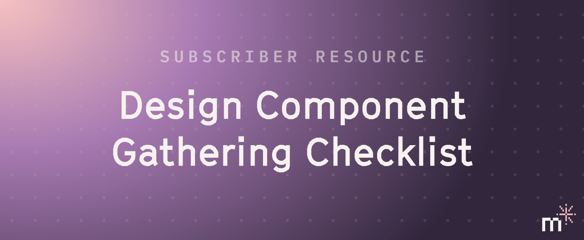Component Gathering Checklist