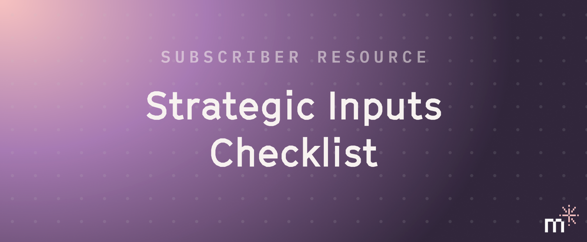 Strategic Inputs Checklist