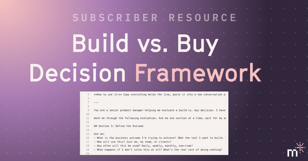 Build vs. Buy Decision Framework and Prompt